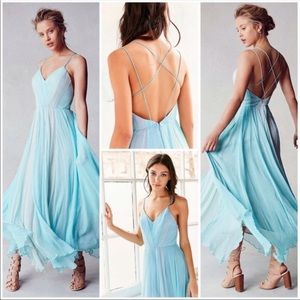 ISO Urban Outfitters Ecote Ecoté Waterfall Chiffon Maxi Dress